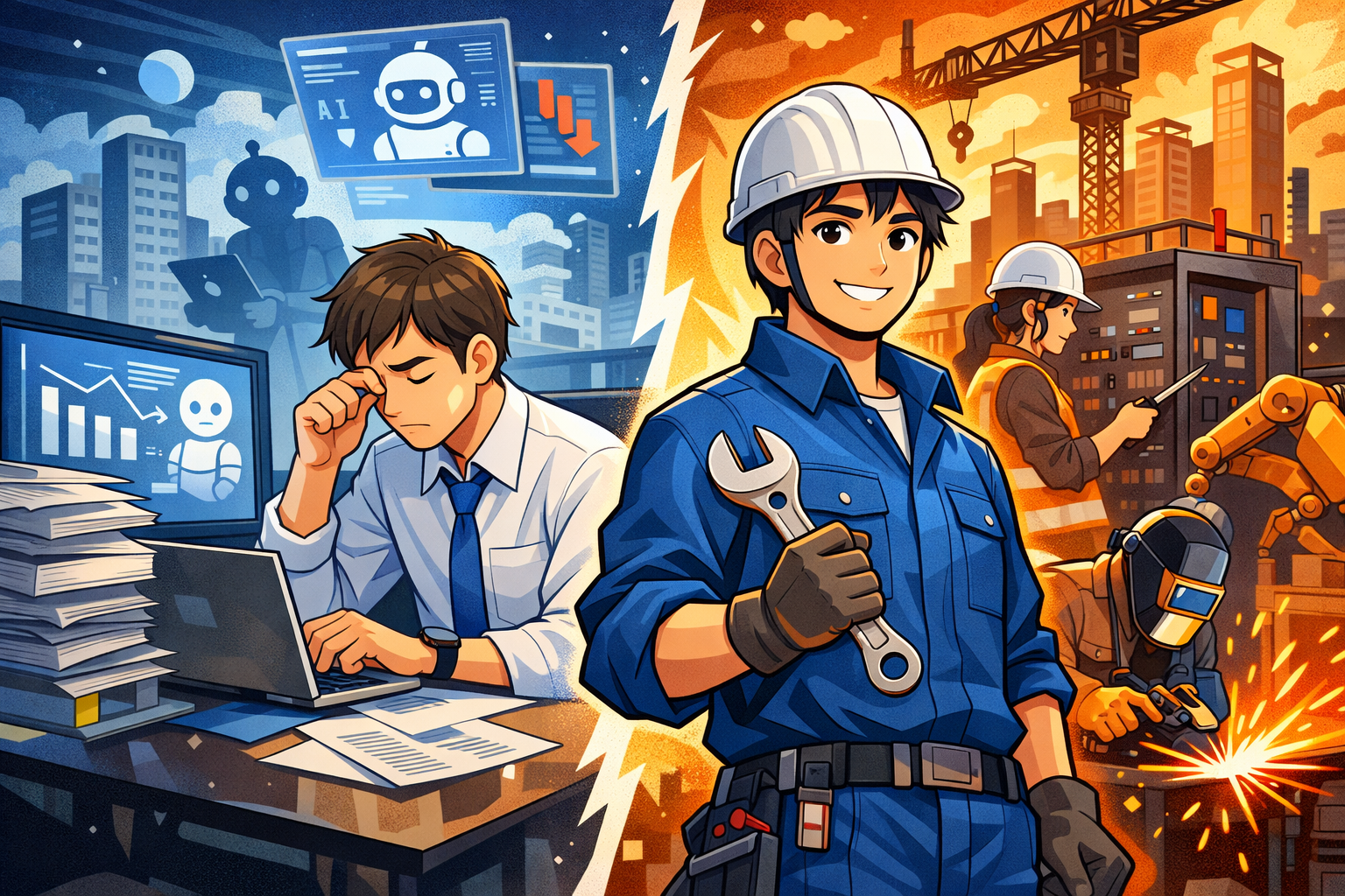 「ブルーカラー転職」が勝ち組の選択肢に？AI時代にホワイトカラーこそ現場を目指すべき3つの理由【業界応援コラム】
